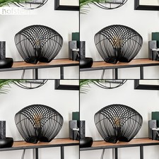 HOFSTEIN Scampitella moderne Tischlampe Tischleuchte Metall Schwarz Lichteffekt