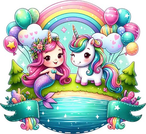 Bunte meerjungfrau einhorn - meerjungfrau,