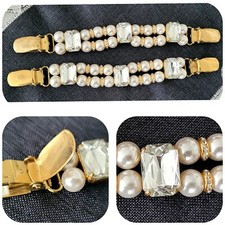 1 Paar Blusenraffer Ärmelhalter Raffer Schaal Perlen Kristalle Kristallperlen