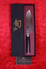 KAI Shun Kochmesser Santoku Damastmesser Pakka Holz 14 cm DM-0727 Japan OVP