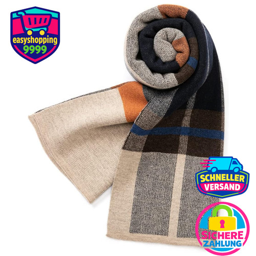 Strickschal merinowolle tartan - strickschal,