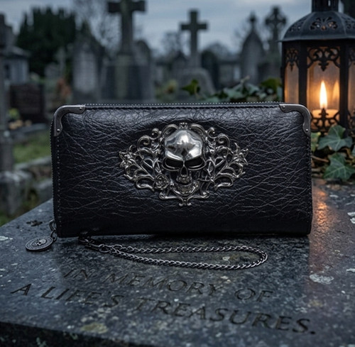 Goth totenkopf portemonnaie - goth,