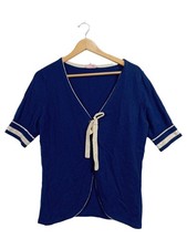 Princess goes Hollywood Damen Strickjacke Kaschmir Blau Gr. 44/XXL Kurzarm