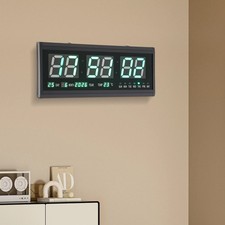 Wanduhr, Wanduhr mit Datum und Temperaturanzeige, Digitale LED-Wanduhr