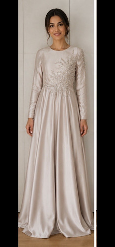 Brautkleid linie langarm - a-linie,