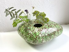 Ikebana Vase grün Keramik 70er Jahre Ungarn Vintage