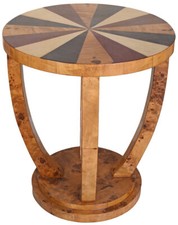 Art Deco Tisch Rund Intarsien