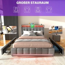 Polsterbett 160x200 cm mit LED