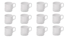 12x Melamin Becher, Melaminbecher, Campingbecher, in Weiß, Inhalt: 0,25 Liter