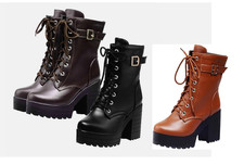 Plateau Stiefeletten Schnüren