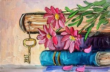 Buch mit Schlüssel Ölmalerei