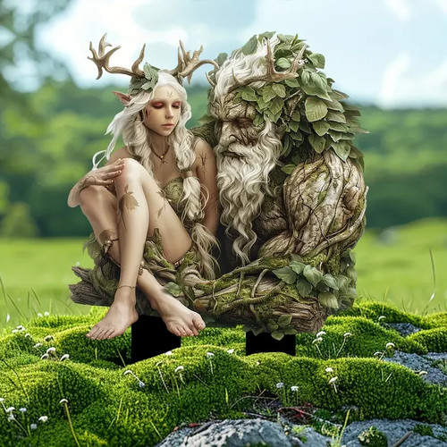 Elfe mit waldgeist deko - elfe,