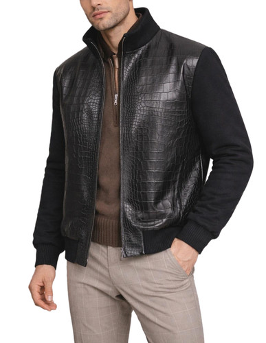 Herren jacke krokodilprägung - herren,