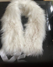 WEBPELZ ABEND STOLA mit SATINBAND ecru creme 90 x 20 cm  90 €