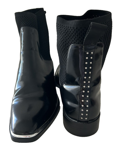 Zara schwarze lackstiefeletten - zara,