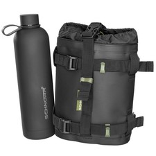 SCHNORR Bottle Holder Motorrad mit 1L Thermosflasche Edelstahl, Hypalon