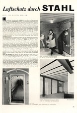 Luftschutz durch Stahl Bericht 1936 mit 3 großen Seiten 10 Abb. Luftschutzkeller