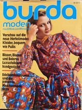 altes Burda Modeheft Ausgabe  8 von 1977  komplett mit Anleitung + Schnittmuster