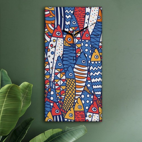 Wandkunst leinwand bild - bild, uhr