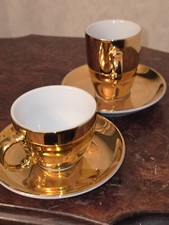 2 Kaffetassen Gold Porzellan