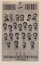 Postkarte Mannschaftsbild Mannschaftskarte SC Turbine Erfurt DDR von 1955