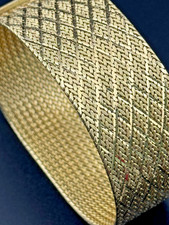 Armband 750 Gold 18 Karat breit geflochten Damen massiv Gelbgold Armreif