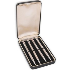 Vintage Sterlingsilber 925 Bleistiftsatz für Bridge in Box - Kreuz Pik Herz Karo