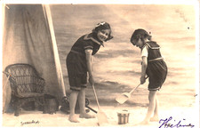 AK    --1903- Kinder schaufeln Sand m. Spielzeug- Schippen + Eimer