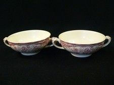 Crown Ducal Bristol 2 Suppentassen rot