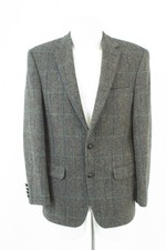 Barutti Harris Tweed Sakko Jackett Gr. 48 R38 Mehrfarbig Kariert Ellbogenpatches