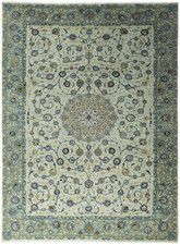 Perserteppich Kashan Kork 405 x 306 cm Orientteppich Top Zustand - Pistaziengrün