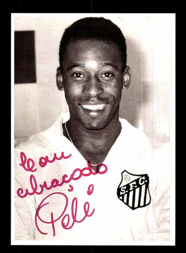 Pele autogrammkarte santos - fc,