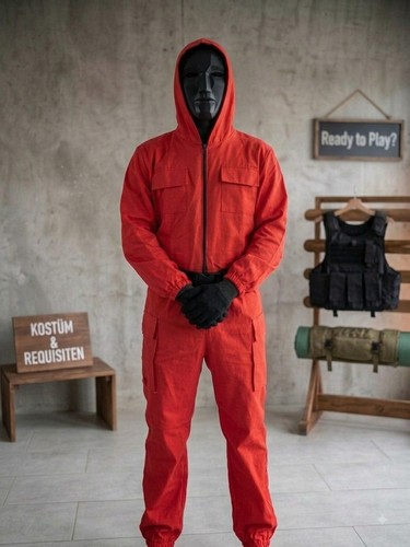 Roter overalls kostüm gürtel - overalls,