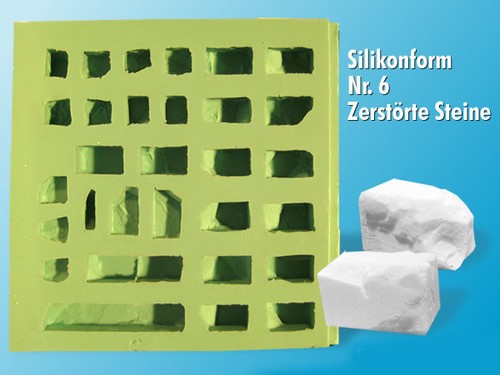 Silikonform zerstoerte steine - zerstoerte,