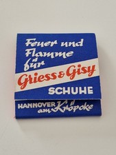 Streichholzheftchen, Guess & Gisy Schuhe, Feuer und Flamme, Hannover am Kröpcke