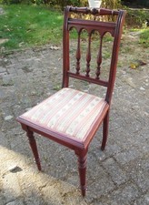 Stuhl, Rollenstuhl, Gründerzeit, antik, gedrechselt, Mahagoni/Nussbaum Farbton