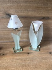 Zwei Formano Glas Teelichthalter Teelichtlampen, mit Glasschirm bzw. Blume, TOP