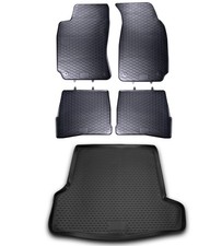 Gummi Fußmatten Kofferraumwanne Set für VW Passat 3B 3BG Limo 96- Gummimatten