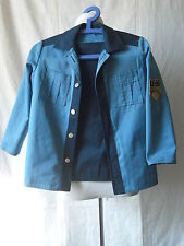 ORIGINAL ALTE DDR FDJ WENDEJACKE HELL-DUNKEL BLAU MIT FDJ STOFFABZEICHEN  