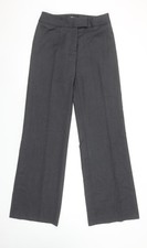 Crombie Damen grau Wolle Fischgrät Anzughose Größe 8