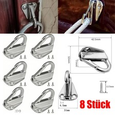 8 Stück Fenderhaken Edelstahl A4 Fender Boot Haken 42x31mm Fenderhalter