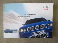 Betriebsanleitung Bedienungsanleitung AUDI S4 B6 4.2 QUATTRO AVANT DEUTSCH