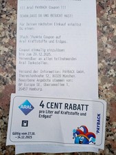 2 Payback Aral Gutscheine