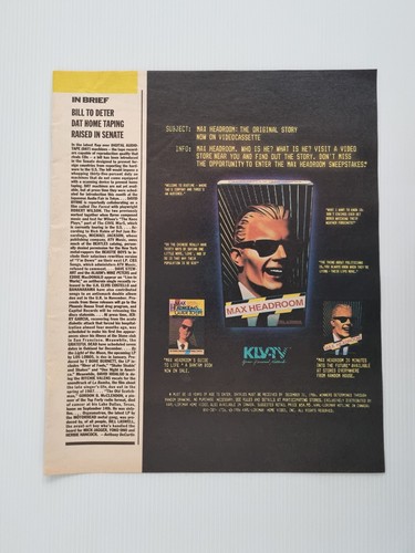 Max headroom werbung - max, vintage