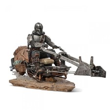 Mando mit Speeder BDS Art Scale Deluxe Statue - Star Wars The Mandalorian