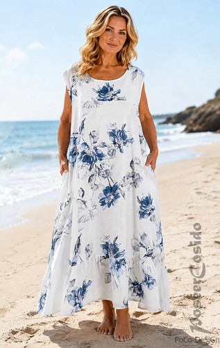 Lagenlook leinen träger kleid - lagenlook, träger-kleid