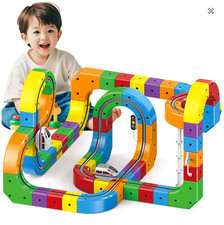 DIY Montage Magic Track Zug Baustein Mehrere Formen Kinder STEM Pädagogische