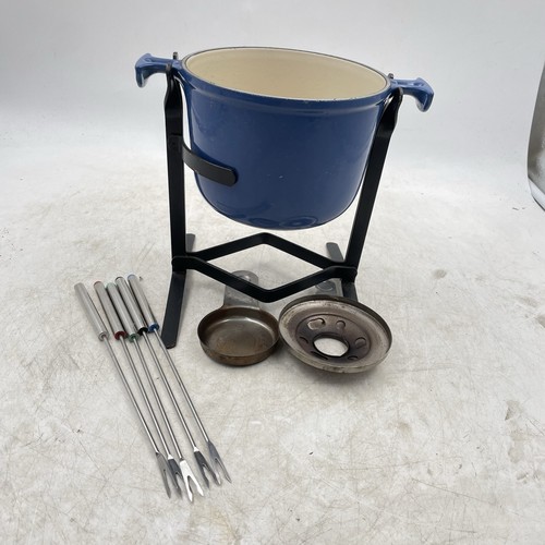 Creuset blaues fondue set - blaues, fondue-set