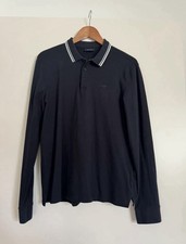 Armani Jeans Langarm Poloshirt Herren L slimfit dunkelblau Neu