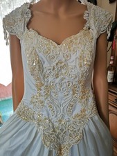 Braut Kleid, Hochzeit -,Abend-,Design Kleid, Edle Spitze Glitzer Tüll, Stickerei